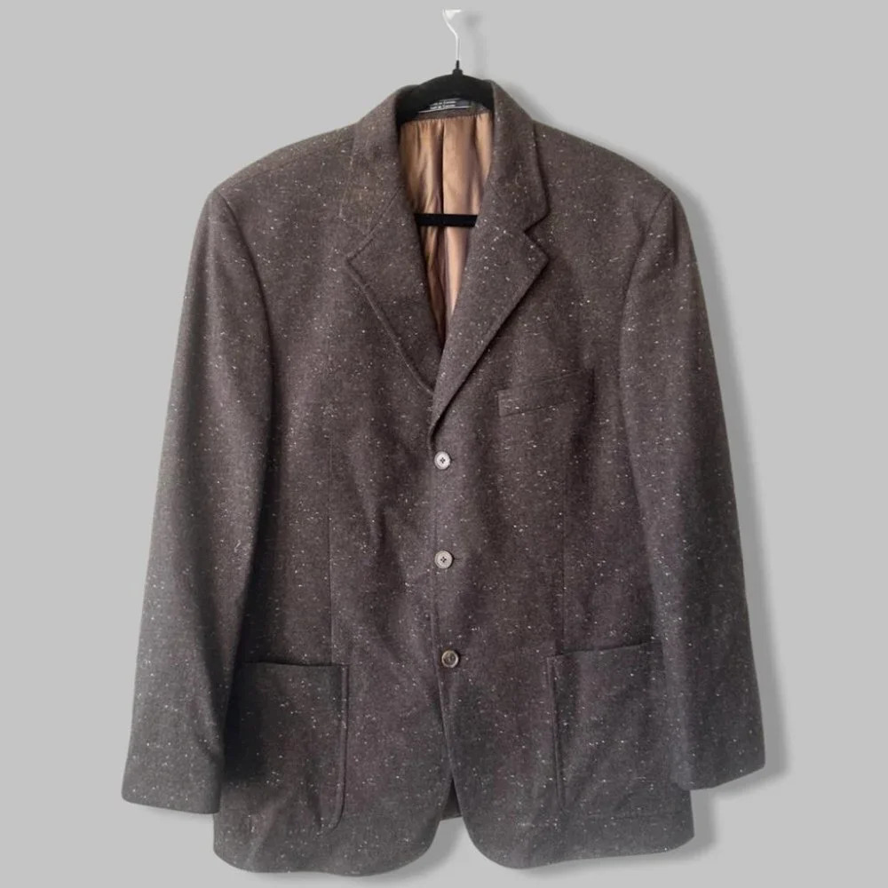 Arnold Brant Brown Tweed Pure Cashmere Blazer